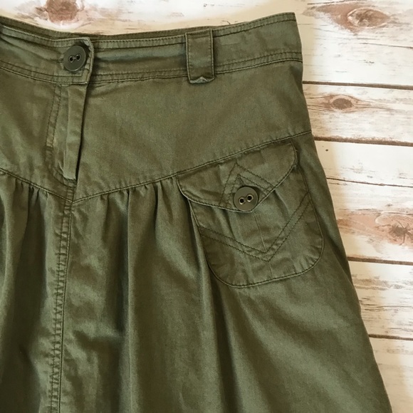 H&M Green High Waist Skirt Size 10 - Picture 2 of 7